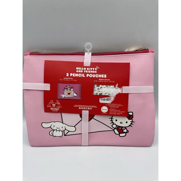 Hello Kitty & Friends Lot Of 2 Pencil/Cosmetic Pouches Love Letter NEW With Tag - Picture 3 of 6